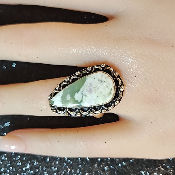 Ocean Jasper 925 Silver Gemstone Ring - Size 8 3/4 - Picture 8 of 8